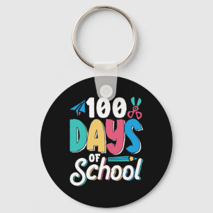 100 Days Of School Cute Cl Kids Pupil Key Ring