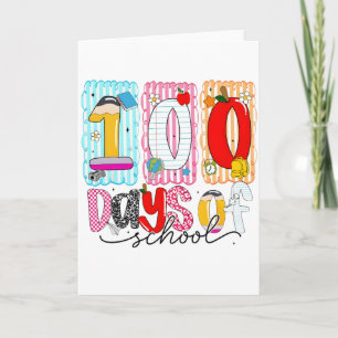 100 Days of School Cute Colorful 100th Day Card