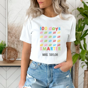 100 Days of School Cute Colourful Teacher T-Shirt