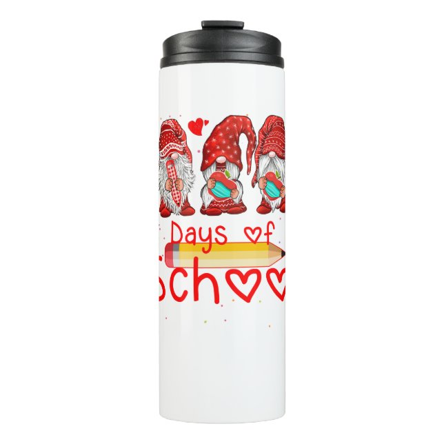 100 Days Of School Cute Gnomes Virtual Learning Thermal Tumbler (Front)