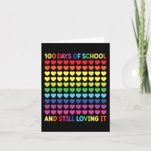 100 Days of School Cute Heart Teachers and Kids No Card