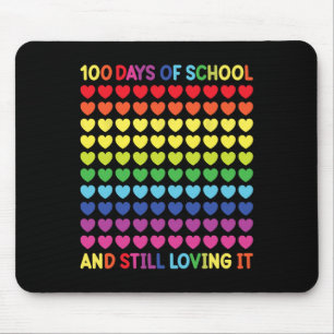 100 Days of School Cute Heart Teachers and Kids No Mouse Pad