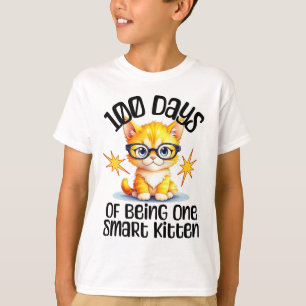 100 days of school - cute kitten wearing glasses T-Shirt