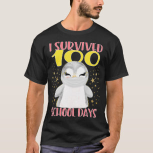 100 Days of School Cute Penguin Wearing Mask Golde T-Shirt
