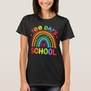 100 Days of School Cute Rainbow Student Teacher T-Shirt