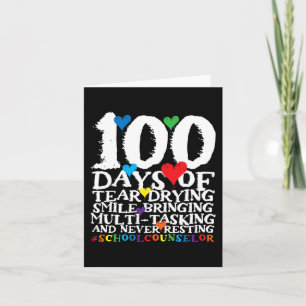 100 Days Of School Cute School Counsellor Card