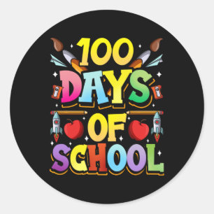 100 Days Of School Cute Team Sweet Sayings  Classic Round Sticker