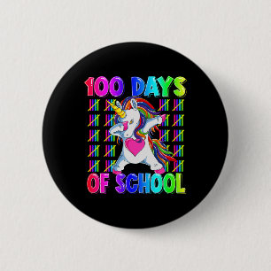 100 Days Of School Cute Unicorn 100th Day Smarter 6 Cm Round Badge