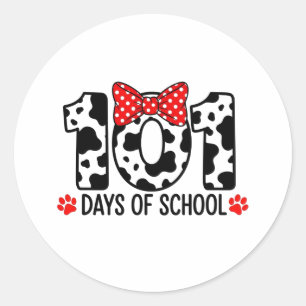 100 Days of School Dalmatian Dog Boy Kid 100th Day Classic Round Sticker