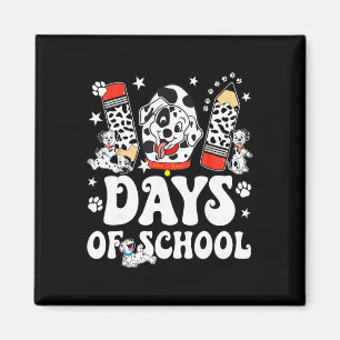 100 Days Of School Dalmatian Dog Boy Kid 100th Day Magnet
