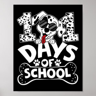 100 Days Of School Dalmatian Dog Boy Kid 100th Day Poster