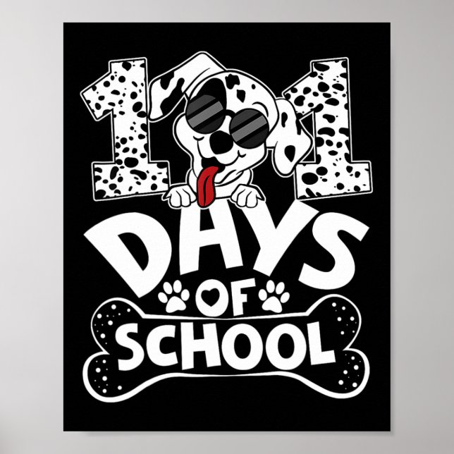 100 Days Of School Dalmatian Dog Boy Kid 100th Day Poster (Front)