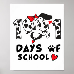 100 Days Of School Dalmatian Dog Boy Kid 100th Day Poster