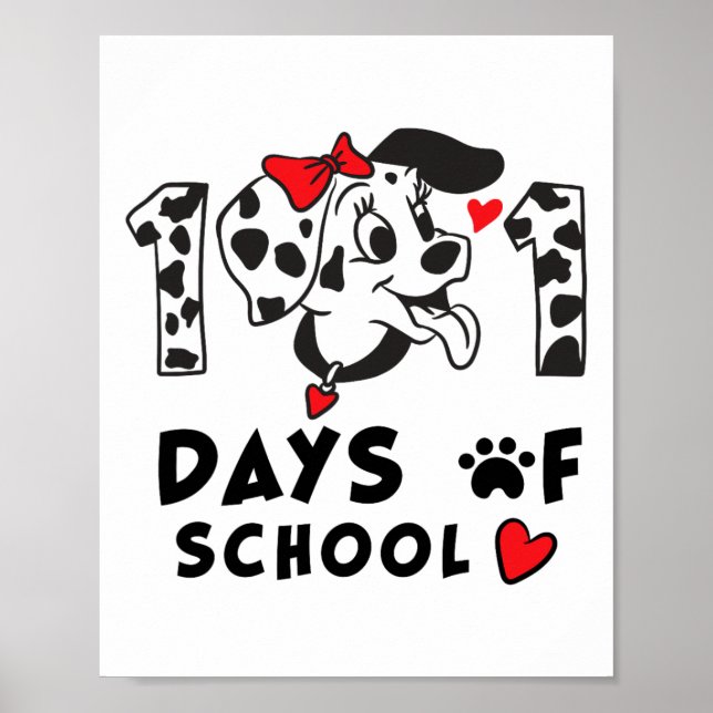 100 Days Of School Dalmatian Dog Boy Kid 100th Day Poster (Front)