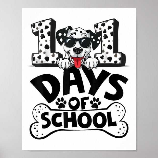100 Days Of School Dalmatian Dog Boy Kid 100th Poster (Front)