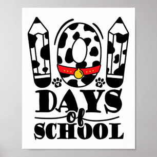 100 Days Of School Dalmatian Dog Boy Kid  Poster