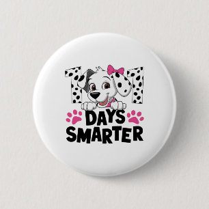 100 Days Of School Dalmatian Dog Boys Kids 100 Day 6 Cm Round Badge