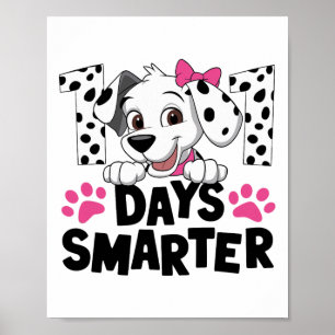 100 Days Of School Dalmatian Dog Boys Kids 100 Day Poster