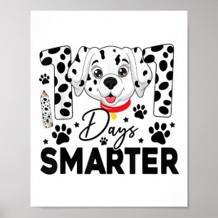 100 Days Of School Dalmatian Dog Kids 100th Day Poster