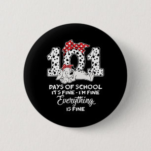 100 Days Of School Dalmatian Dog Women Girl 100 Da 6 Cm Round Badge