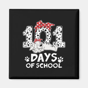 100 Days Of School Dalmatian Dog Women Girl 100 Da Magnet
