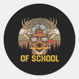 100 Days Of School Deer Hunting Camo Hunter Boy Gi Classic Round Sticker