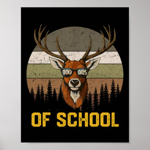 100 Days Of School Deer Hunting Camo Hunter Boy Gi Poster