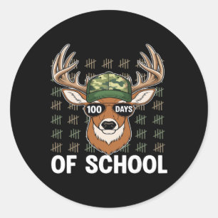 100 Days Of School Deer Hunting Deer Camo Ck To Sc Classic Round Sticker
