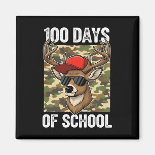 100 Days Of School Deer Hunting Kids Students Boys Magnet