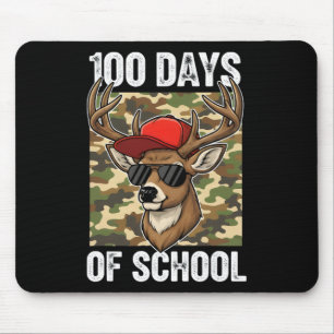 100 Days Of School Deer Hunting Kids Students Boys Mouse Pad