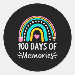 100 Days Of School Design - Memories Classic Round Sticker