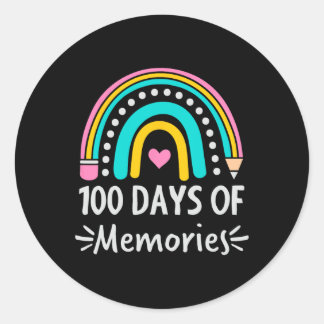 100 Days Of School Design - Memories  Classic Round Sticker