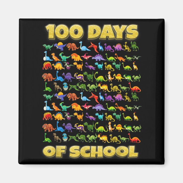 100 Days Of School Dinosaur 100 Days Smarter  Magnet (Front)