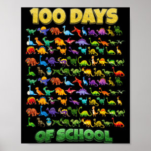 100 Days Of School Dinosaur 100 Days Smarter  Poster