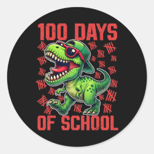 100 Days Of School Dinosaur 100th Day Of School Bo Classic Round Sticker