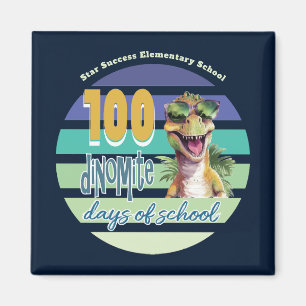 100 Days of School Dinosaur Monogrammed Magnet