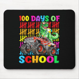 100 Days Of School Dinosaur Monster Truck 100th Da Mouse Pad