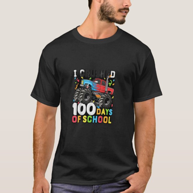 100 Days of School Dinosaur T-Shirt - Funny Teache (Front)