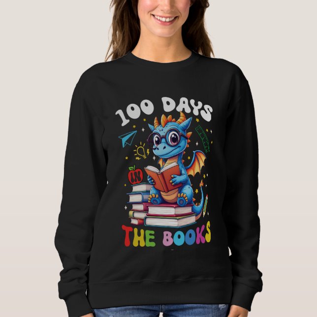 100 Days of School Dragon Reading 100th Day Boys G Sweatshirt (Front)