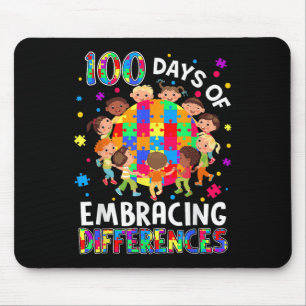 100 Days Of School Embracing Differences Autism Aw Mouse Pad