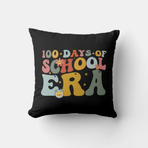 100 Days Of School Era Groovy Teacher Kids Cushion