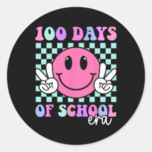 100 Days Of School Era Smile Teacher Boys Girls 10 Classic Round Sticker