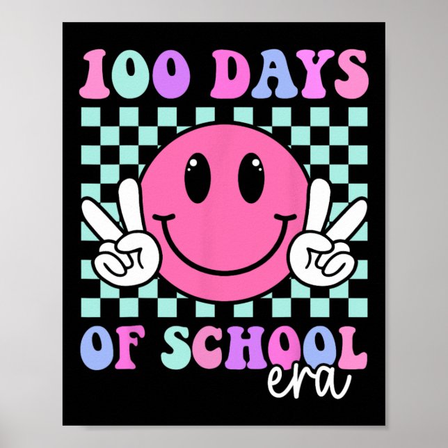 100 Days Of School Era Smile Teacher Boys Girls 10 Poster (Front)