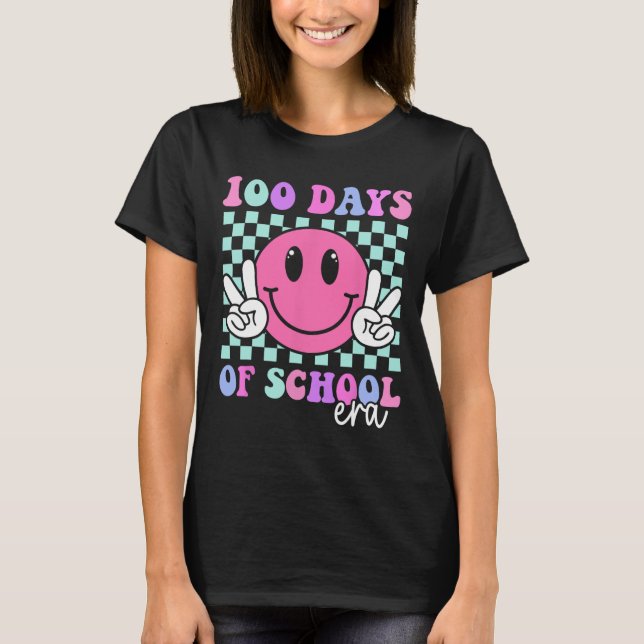 100 Days Of School Era Smile Teacher Boys Girls 10 T-Shirt (Front)
