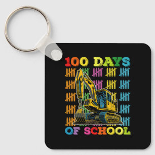 100 Days Of School Excavator School Teacher Key Ring