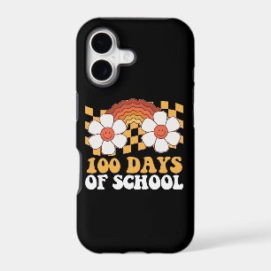 100 Days Of School Flower Rainbow Groovy Retro