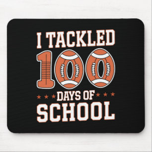 100 Days Of School Football Boys Kids Toddler 100t Mouse Pad