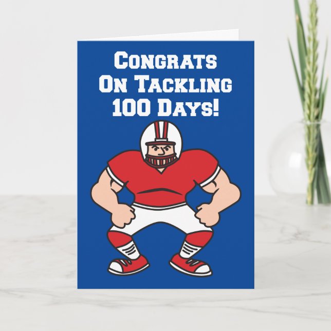 100 Days Of School Football Card (Front)