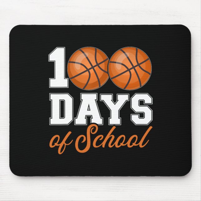 100 Days Of School For 100th Day Basketball Studen Mouse Pad (Front)