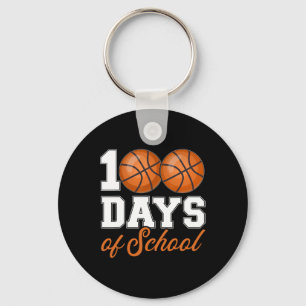 100 Days Of School For 100th Day Bysketbyll Studen Key Ring